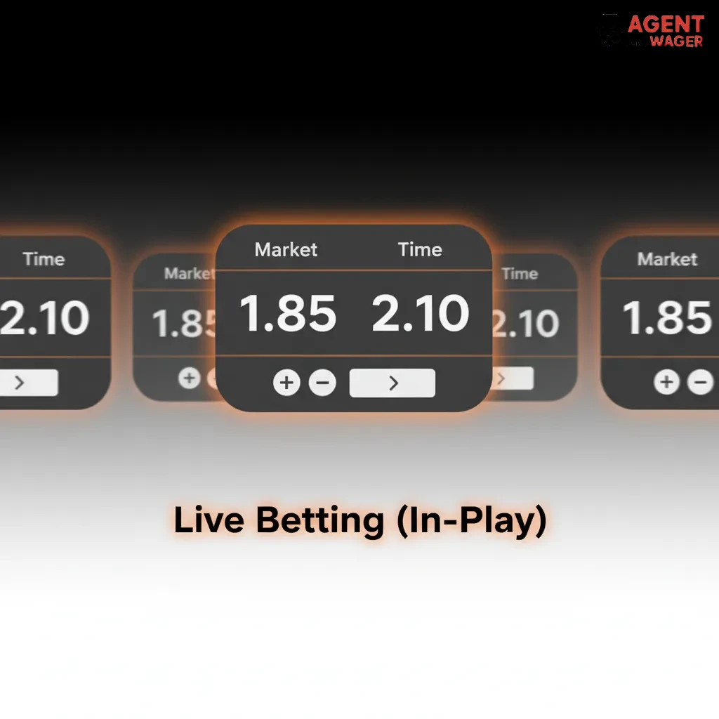 In‑play betting UI: live odds for football, tennis, basketball; cash out, live stats, Bet Builder, price changes.