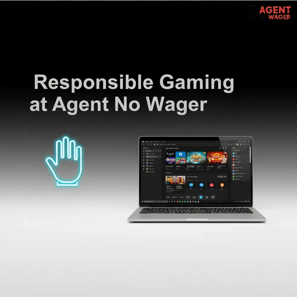 Responsible Gaming at Agent No Wager: icons for limits, breaks, reality checks, self-exclusion, and UK support resources.