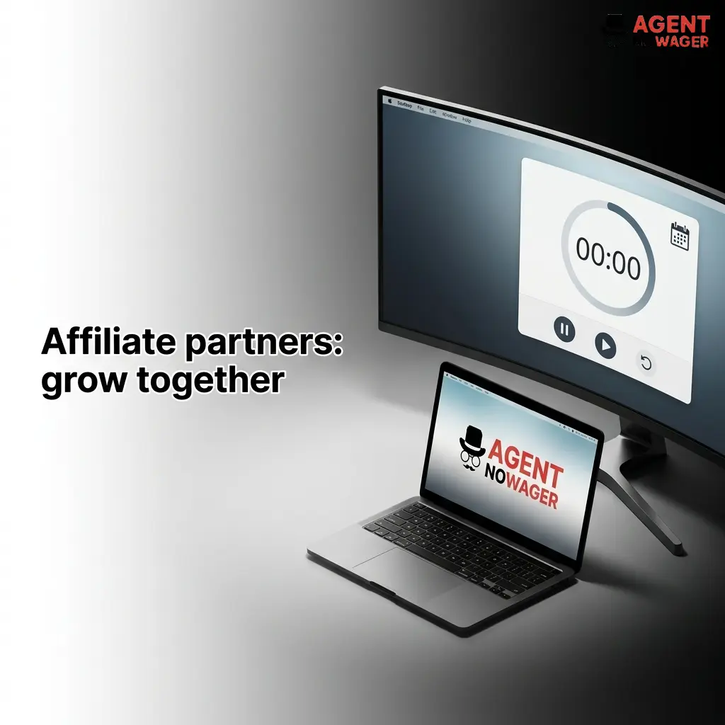 Agent No Wager affiliate programme dashboard showing partnership growth, revenue tracking, and commission management tools
