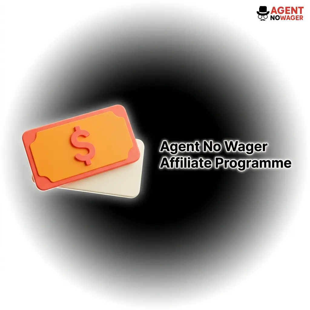 Agent No Wager affiliate programme dashboard showing partner commissions, transparent reporting, and marketing assets for referred players.