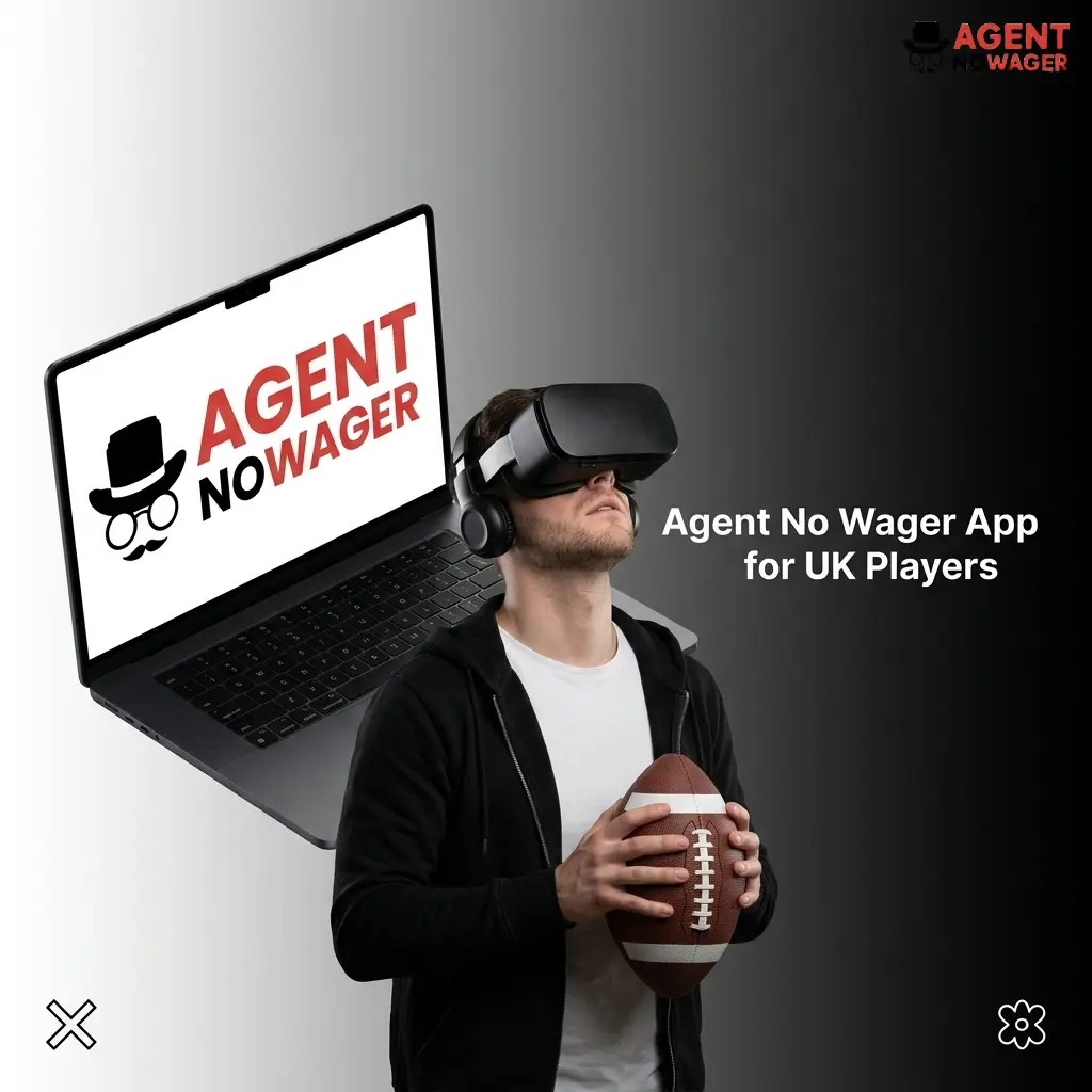 Agent No Wager mobile app for UK players showing betting and casino features with live odds and cash out options