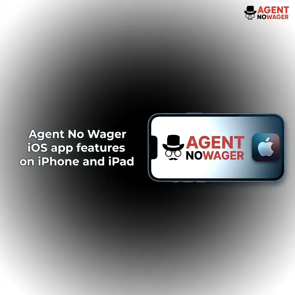 Agent No Wager iOS app displayed on iPhone and iPad showing betting markets, casino games and payment options