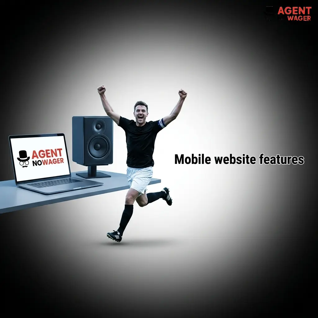 Mobile website features including fast markets, bet slips, casino access, live tracking, and secure payments on smartphone
