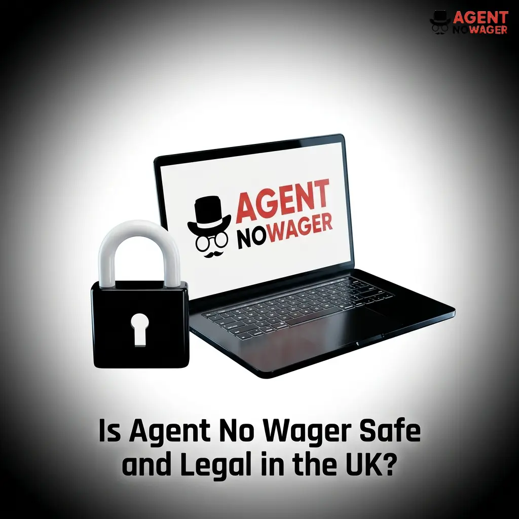 Agent No Wager casino site showing SSL security badge, UKGC licence info, and responsible gambling tools on homepage